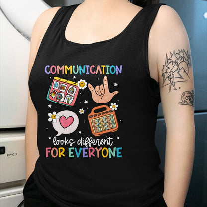 Best Teacher Shirt, Funny Teacher UnisexT-Shirt/Hoodie/Sweatshirt HLT00 - Communication Looks Different for Everyone SPED Teacher ASD T-Shirt