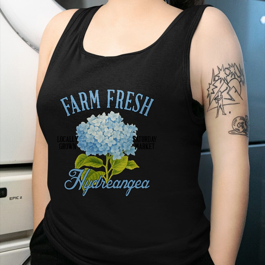 Best Farmer Life Shirt, Funny Farmer UnisexT-Shirt/Hoodie/Sweatshirt HLT00 - Hydrangea Farmers Market Gardening Farm A Fresh Hydrangea T-Shirt