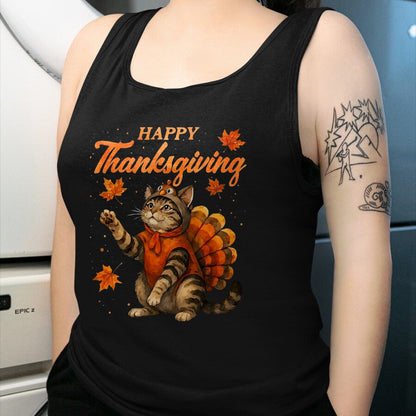 Best Thanksgiving Family Shirt , Funny Thanksgiving UnisexT-Shirt/Hoodie/Sweatshirt HLT00 - Cute Cat Turkey Happy Thanksgiving Fall Meow Cat Lover T-Shirt, Men, Black, 3X-Large