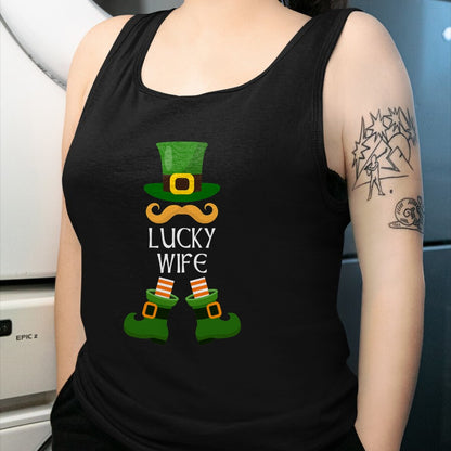 Best Wife Shirt, Wife and Husband Unisex T-Shirt/Hoodie/Sweatshirt HLT00 - Gift for wife T shirt, lucky wife   Lucky Wife Leprechaun Matching Family St Patricks Day T-Shirt
