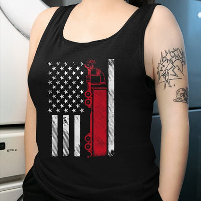 Best Truck Driver Life Shirt, Funny Trucker UnisexT-Shirt/Hoodie/Sweatshirt HLT00 - US American Flag Semi Truck Driver 18 Wheeler Trucker Gift Short Sleeve T-Shirt (1)