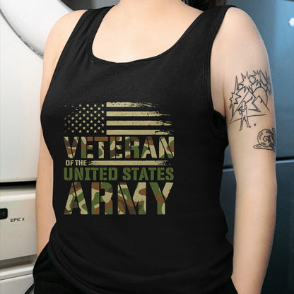 Proud Veteran Shirt, Funny Veteran UnisexT-Shirt/Hoodie/Sweatshirt HLT00 - Veteran of The United States Army Patriotic Camo Military T-Shirt