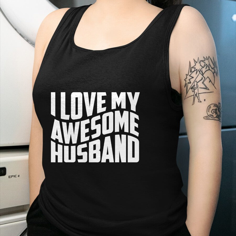Best Wife Shirt, Wife and Husband Unisex T-Shirt/Hoodie/Sweatshirt HLT00 - I Love My Awesome Husband T-Shirt (2)