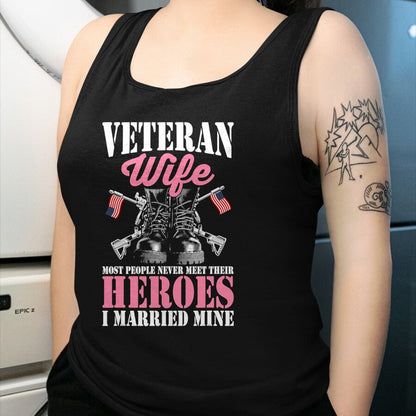 Proud Veteran Shirt, Funny Veteran UnisexT-Shirt/Hoodie/Sweatshirt HLT00 - Veteran Wife Married Mine Proud Military Veteran Husband T-Shirt