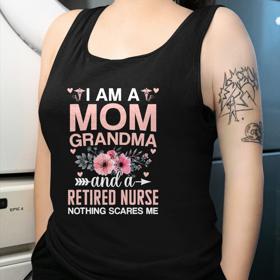 Funny Nurse Shirt, Nurse Unisex T-Shirt/Hoodie/Sweatshirt HLT00 - I'm Nurse Mom Nothing Scares Me RN Mother's Day Nursing Life T-Shirt