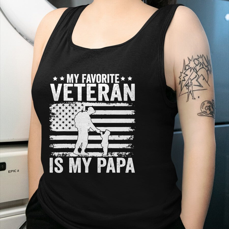Proud Veteran Shirt, Funny Veteran UnisexT-Shirt/Hoodie/Sweatshirt HLT00 - Veterans Day Military My Favorite Veteran Is My Papa Kids T-Shirt