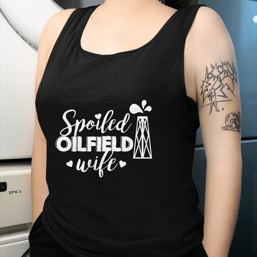 Best Wife Shirt, Wife and Husband Unisex T-Shirt/Hoodie/Sweatshirt HLT00 - Gift for wife T shirt, spoiled wife   Spoiled Oilfield Wife T-Shirt