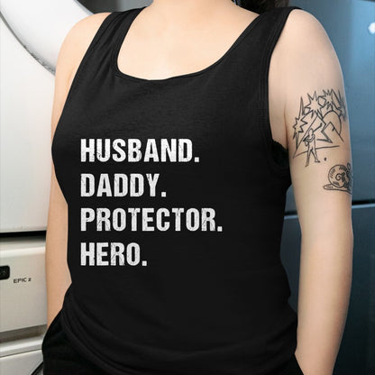Best Wife Shirt, Wife and Husband Unisex T-Shirt/Hoodie/Sweatshirt HLT00 - Husband Daddy Protector Hero Fathers Day Gift For Dad Wife T-Shirt