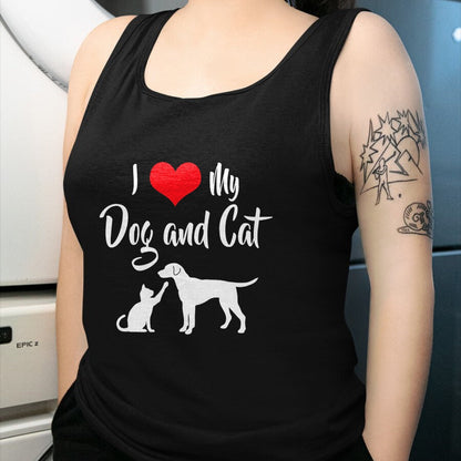 Cat Love Shirt, Funny Cat Lover Gift UnisexT-Shirt/Hoodie/Sweatshirt HLT00 - I Love My Dog And Cat T-Shirt (1)