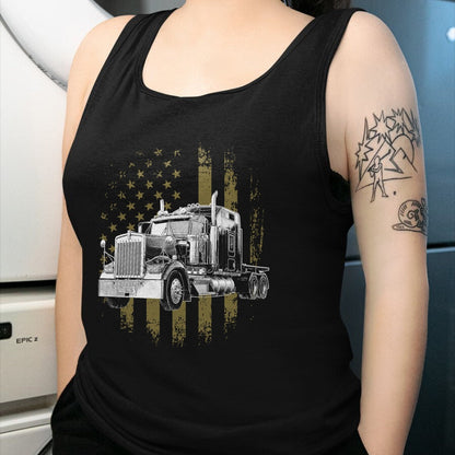 Best Truck Driver Life Shirt, Funny Trucker UnisexT-Shirt/Hoodie/Sweatshirt HLT00 - Trucker American Flag Big Rig Semi-Trailer Truck Driver Gift T-Shirt