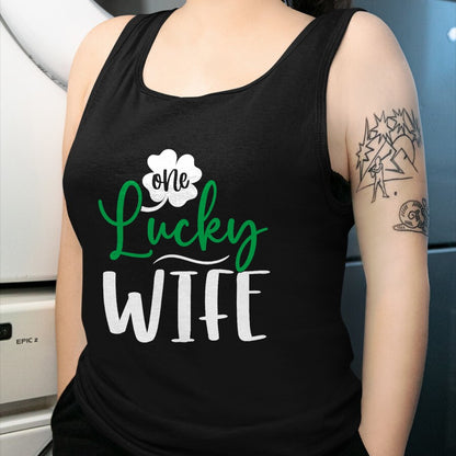 Best Wife Shirt, Wife and Husband Unisex T-Shirt/Hoodie/Sweatshirt HLT00 - Gift for wife T shirt, lucky wife   Womens Happy Saint Patricks Day Irish Shamrock One Lucky Wife Ta
