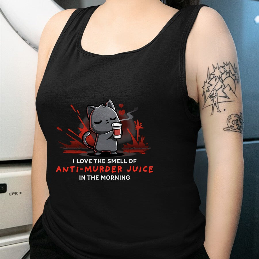 Cat Love Shirt, Funny Cat Lover Gift UnisexT-Shirt/Hoodie/Sweatshirt HLT00 - Cat Drink Coffee I Love The Smell Of Anti Murder Juice T-Shirt for Men Women (1)