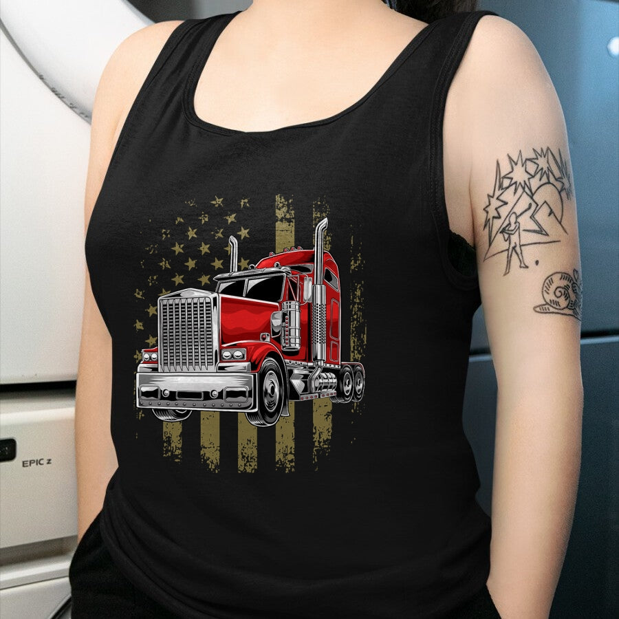 Best Truck Driver Life Shirt, Funny Trucker UnisexT-Shirt/Hoodie/Sweatshirt HLT00 - Patriotic Truck Driver American Flag Shirt Trucker Gifts Men T-Shirt