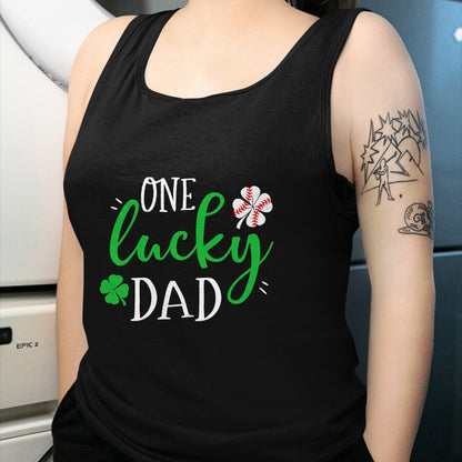 Gift for Dad Shirt, Funny Dad Unisex T-Shirt/Hoodie/Sweatshirt HLT00 – Mens Baseball Dad One Lucky Dad Tee Vintage St Patrick Day Father T-Shirt