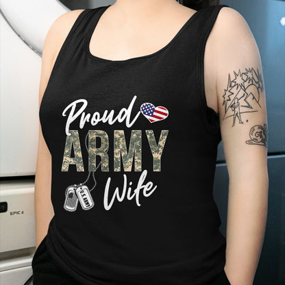 Best Wife Shirt, Wife and Husband Unisex T-Shirt/Hoodie/Sweatshirt HLT00 - Gift for wife T shirt, lucky wife   Womens Proud Army Wife Army Graduation Wife US Army Wife Gifts V