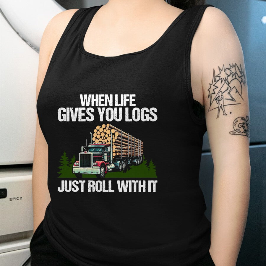 Best Truck Driver Life Shirt, Funny Trucker UnisexT-Shirt/Hoodie/Sweatshirt HLT00 - Log Truck Driver Timber Lorry Funny Logging Truck T-Shirt (1)