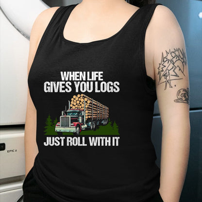 Best Truck Driver Life Shirt, Funny Trucker UnisexT-Shirt/Hoodie/Sweatshirt HLT00 - Log Truck Driver Timber Lorry Funny Logging Truck T-Shirt (1)