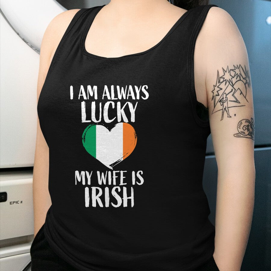 Best Wife Shirt, Wife and Husband Unisex T-Shirt/Hoodie/Sweatshirt HLT00 - Gift for wife T shirt, lucky wife   I Am Always Lucky My Wife is Irish T Shirt Gift for Husband T-Sh