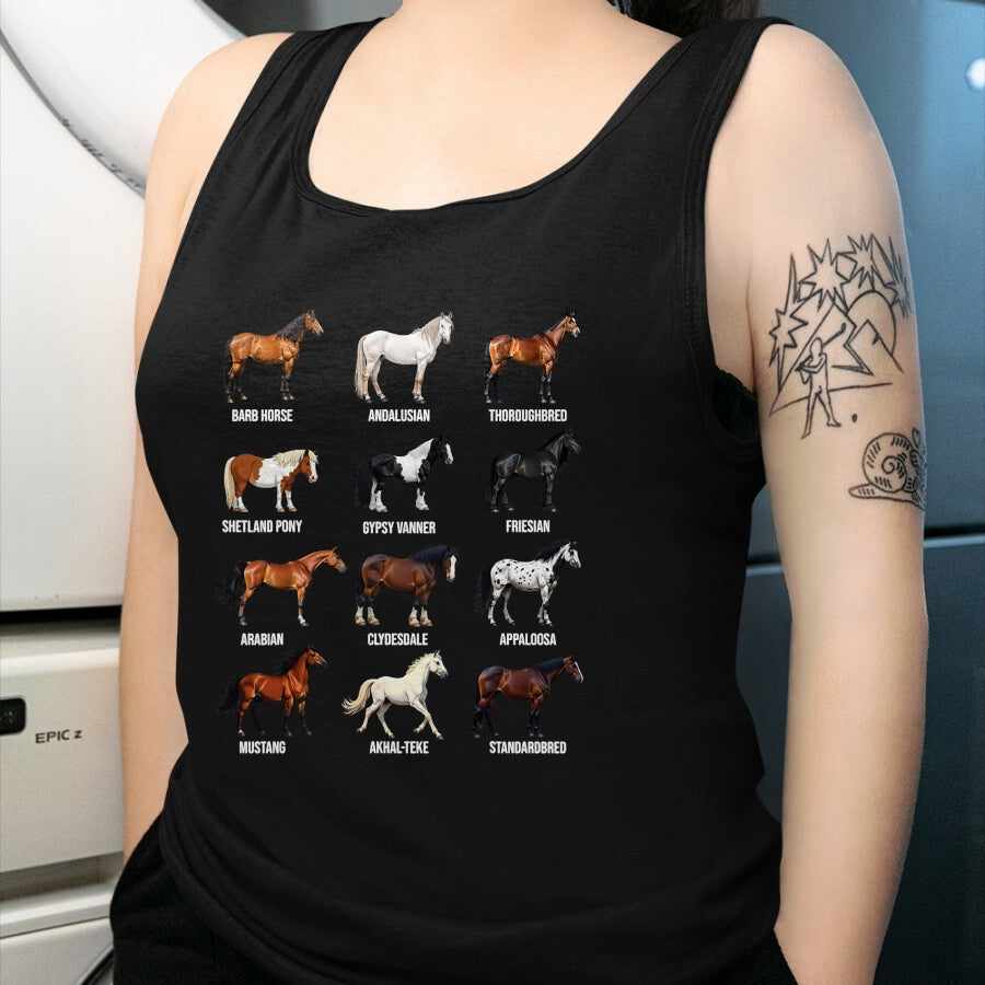 Best Horse Lover Shirt , Funny Horse UnisexT-Shirt/Hoodie/Sweatshirt HLT00 - Types of Horses Educational Horse Breeds Boys Girls Kids T-Shirt