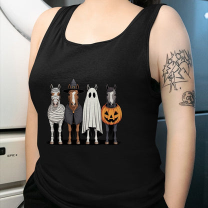 Best Horse Lover Shirt , Funny Horse UnisexT-Shirt/Hoodie/Sweatshirt HLT00 - Spooky Ghost Horse Pumpkin Halloween Skeleton T-Shirt