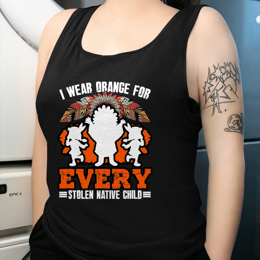 Native American T-Shirts, Vintage Native American Unisex T-Shirt/Hoodie/Sweatshirt HLT00 - Indian Pride Native American Wear Orange For Native Child