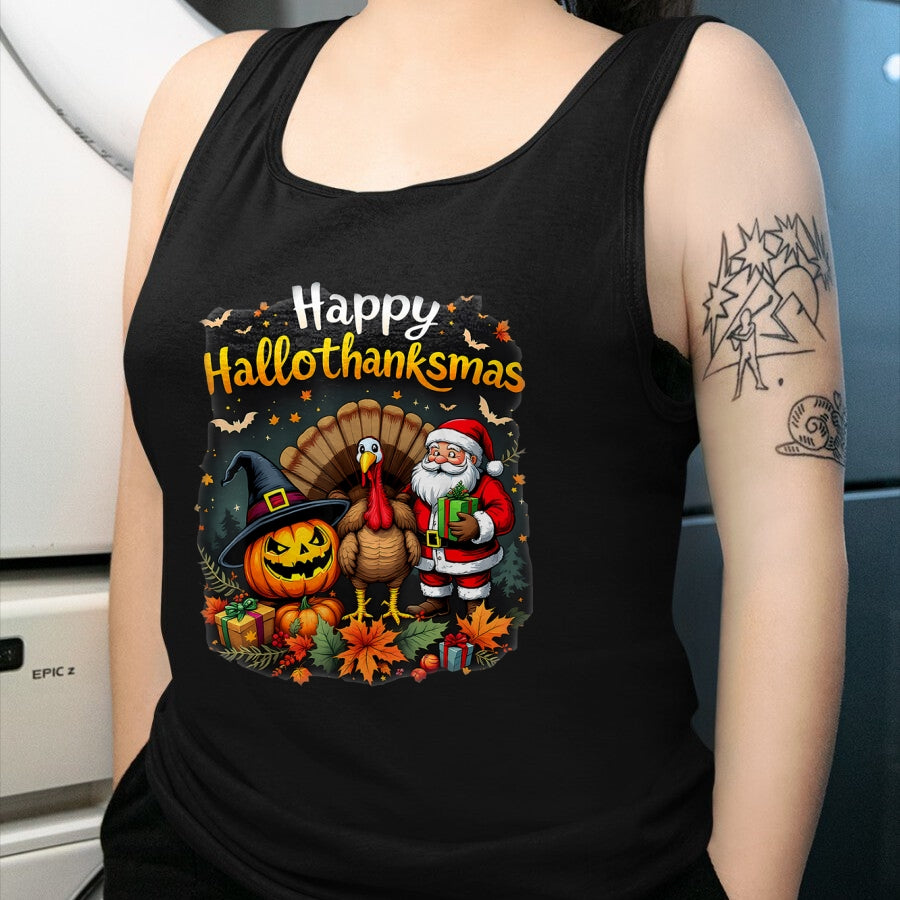Best Thanksgiving Family Shirt , Funny Thanksgiving UnisexT-Shirt/Hoodie/Sweatshirt HLT00 - Happy Hallothanksmas Thanksgiving Halloween Merry Christmas T-Shirt