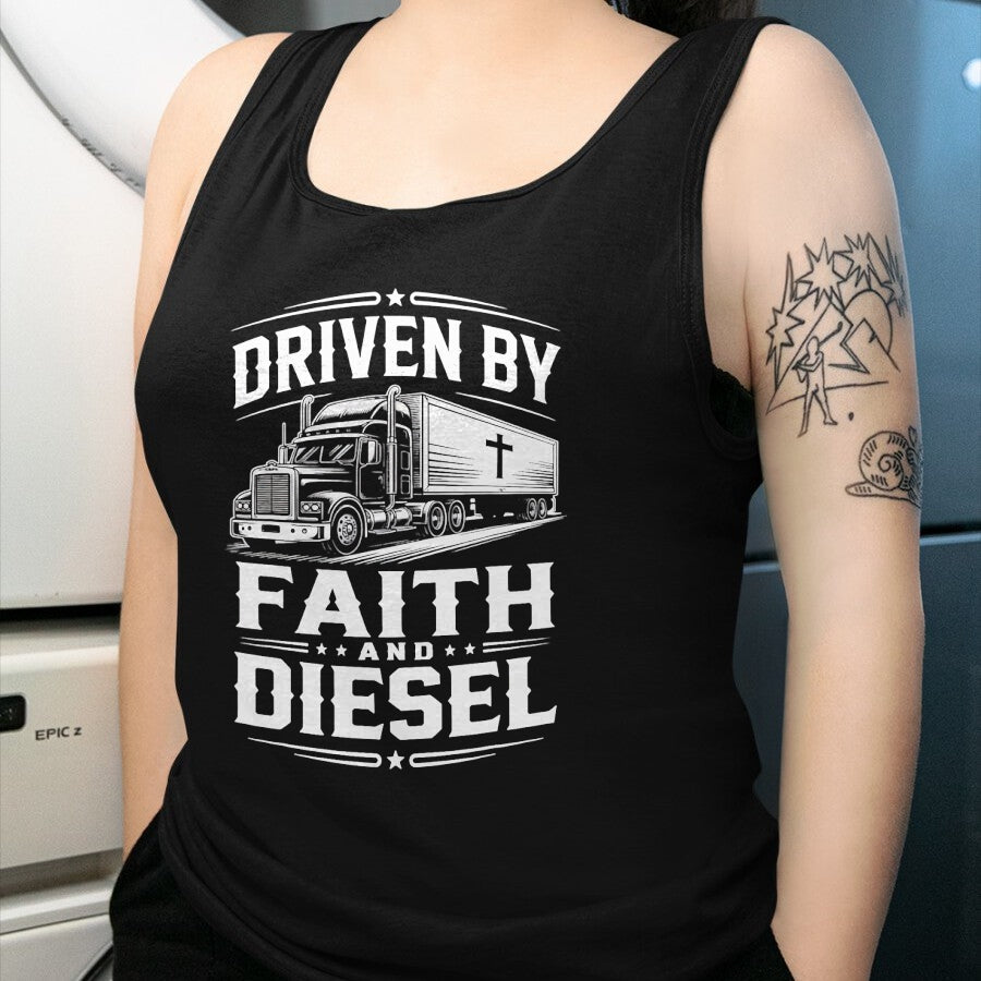 Best Truck Driver Life Shirt, Funny Trucker UnisexT-Shirt/Hoodie/Sweatshirt HLT00 - Driven Faith and Diesel Trucking Jesus Christian Trucker T-Shirt (2)