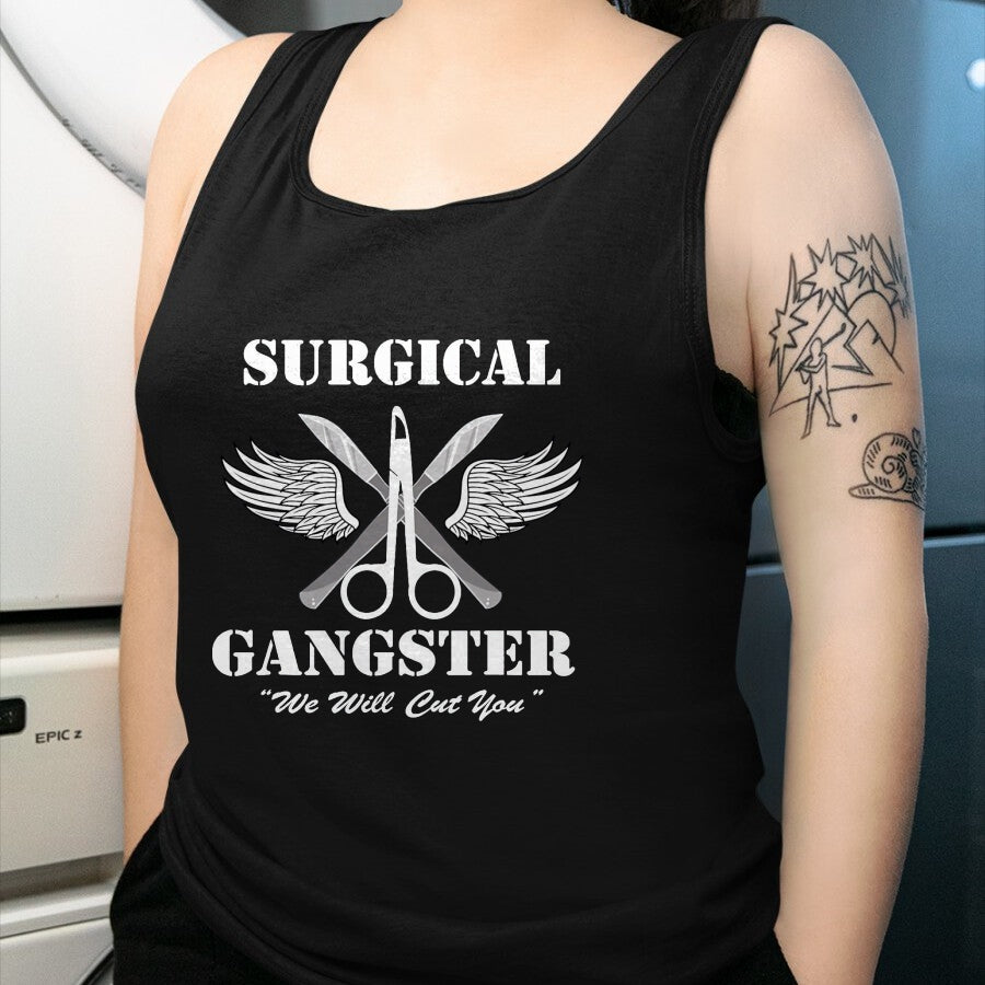 Best Doctor Shirt, Funny Doctor UnisexT-Shirt/Hoodie/Sweatshirt HLT00 - Surgical Gangster - Scrub Tech - Surgery T-Shirt, Men, Black, Large