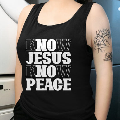 Christian Tee, Christian Faith Unisex T-Shirt/Hoodie/Sweatshirt HLT00 - Know Jesus Know Peace Religion God Church Christian Gifts T-Shirt (1)