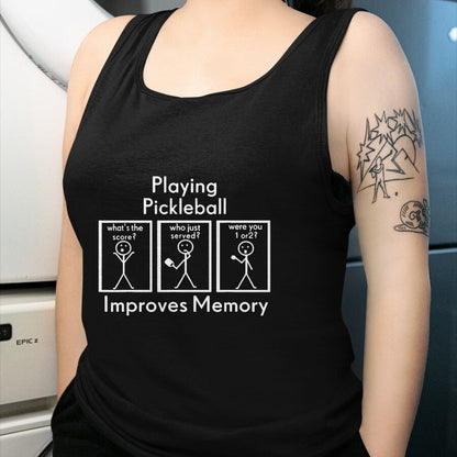 Funny Pickleball Shirt, Pickleball Lover Unisex T-Shirt/Hoodie/Sweatshirt HLT00 - Playing Pickleball Improves Memory Funny Pickleball Player T-Shirt