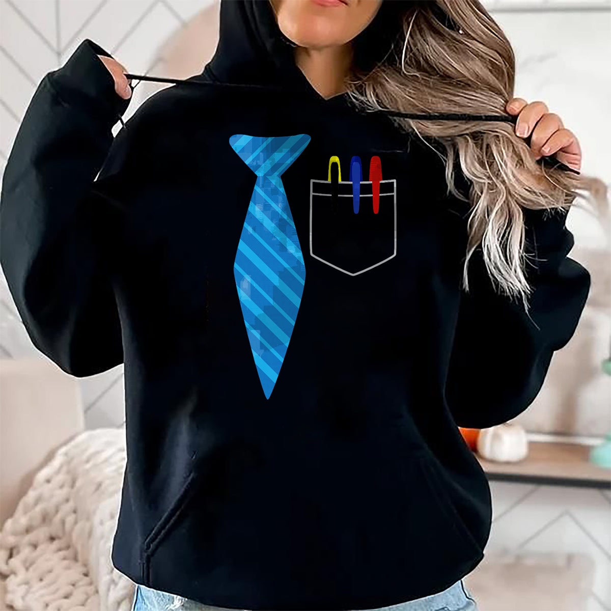 Best Teacher Shirt, Funny Teacher UnisexT-Shirt/Hoodie/Sweatshirt HLT00 - Teacher Tie & Pocket Protector Costume School Gift T-Shirt