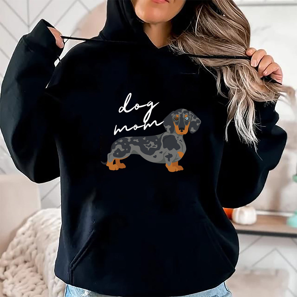 Dog Love Shirt, Dog Lover Gift T-Shirt/Hoodie/Sweatshirt HLT00 - Dapple Dachshund Dog Mom Woman Women T-Shirt