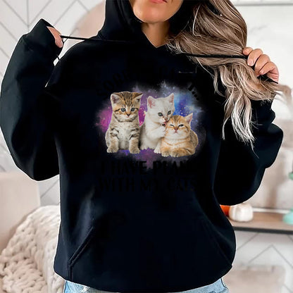 Cat Love Shirt, Funny Cat Lover Gift UnisexT-Shirt/Hoodie/Sweatshirt HLT00 - Sorry I Can_t I Have Plans with My Cat - Cat Lover Gift T-Shirt