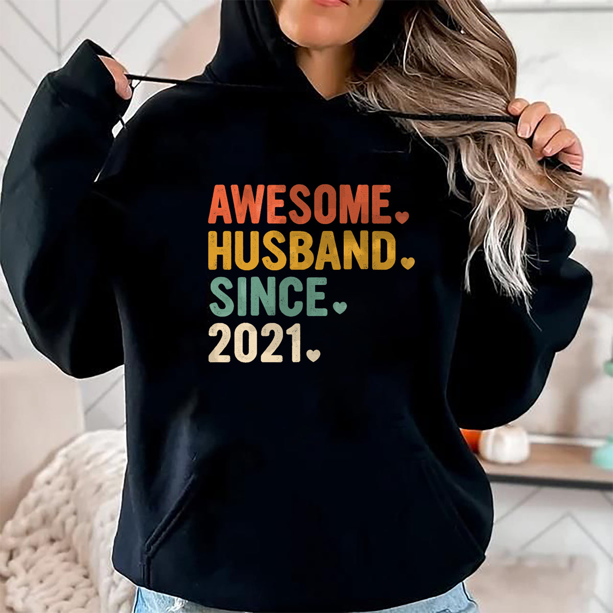Best Wife Shirt, Wife and Husband Unisex T-Shirt/Hoodie/Sweatshirt HLT00 - 2 Years Anniversary for Him Awesome Husband Since 2021 T-Shirt