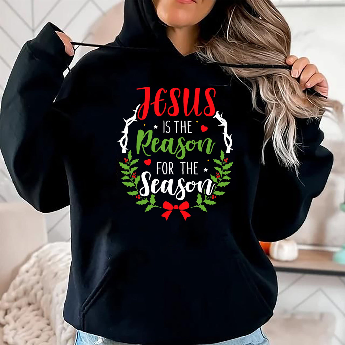Christian Tee, Christian Faith Unisex T-Shirt/Hoodie/Sweatshirt HLT00 - Jesus is the reason for the season christian christmas T-Shirt