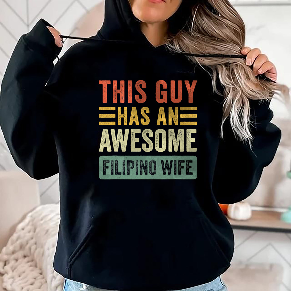 Best Wife Shirt, Wife and Husband Unisex T-Shirt/Hoodie/Sweatshirt HLT00 - This Guy Has an Awesome Filipino Wife Funny Husband T-Shirt