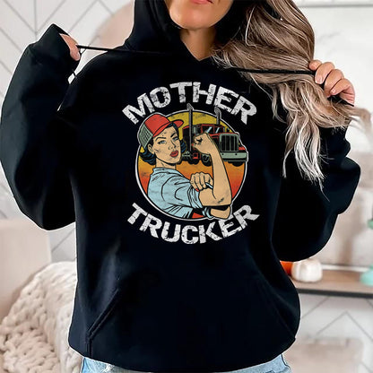Best Truck Driver Life Shirt, Funny Trucker UnisexT-Shirt/Hoodie/Sweatshirt HLT00 - Mother Trucker Female CDL Semi Truck Driver T-Shirt