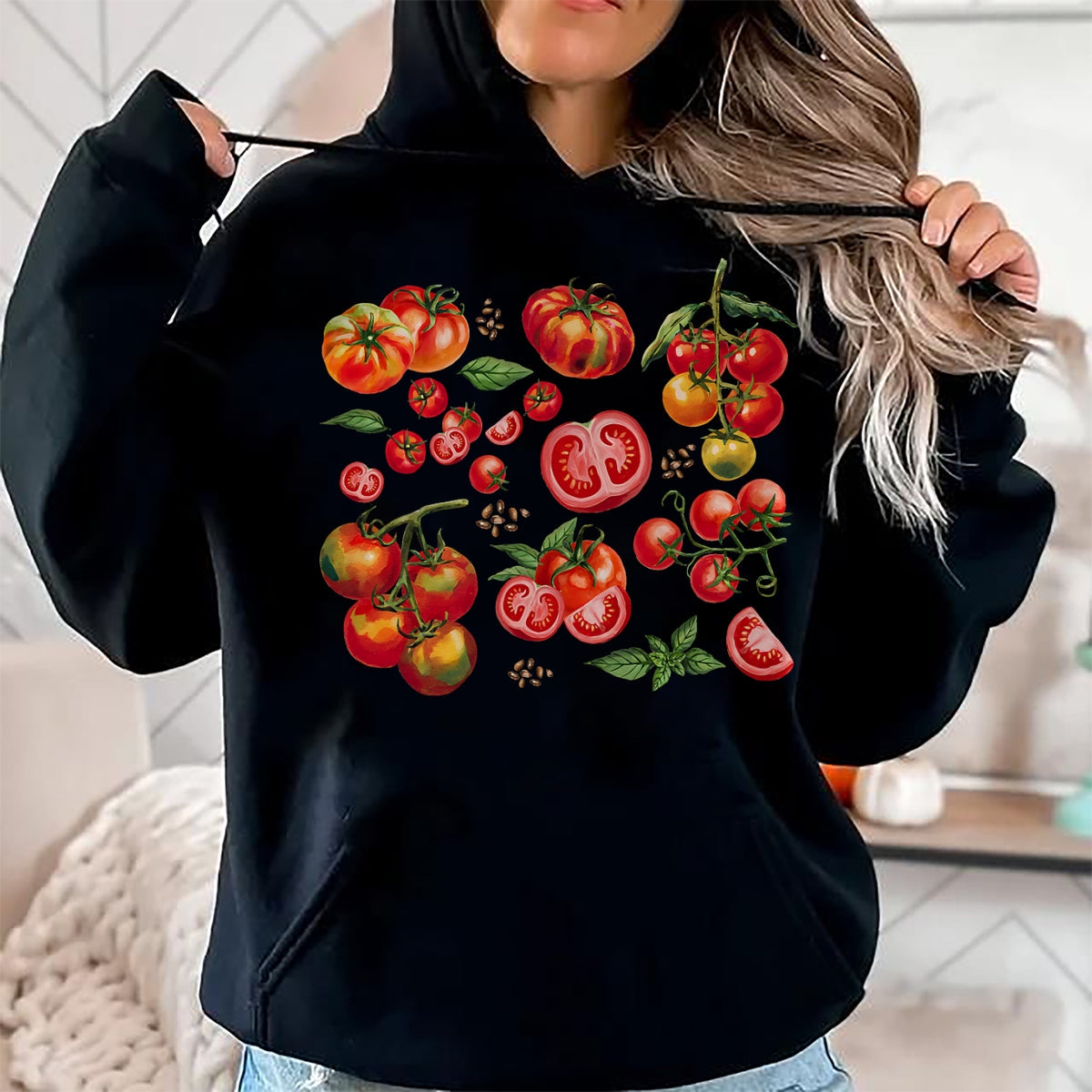 Best Farmer Life Shirt, Funny Farmer UnisexT-Shirt/Hoodie/Sweatshirt HLT00 - Tomato Season Vegetable Gardener Tomatoes Watercolor Summer T-Shirt