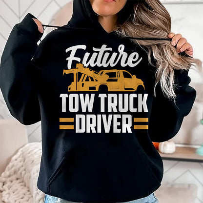Best Truck Driver Life Shirt, Funny Trucker UnisexT-Shirt/Hoodie/Sweatshirt HLT00 - Kids Future Tow Truck Driver T-Shirt