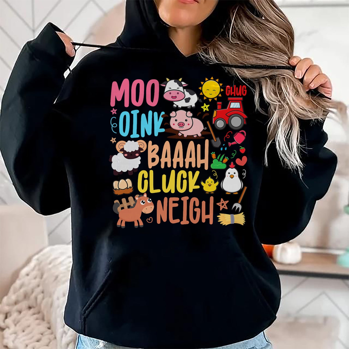 Best Farmer Life Shirt, Funny Farmer UnisexT-Shirt/Hoodie/Sweatshirt HLT00 - Farm Animals Sounds Oink Baa Neigh Cluck Moo Kids Farmer T-Shirt