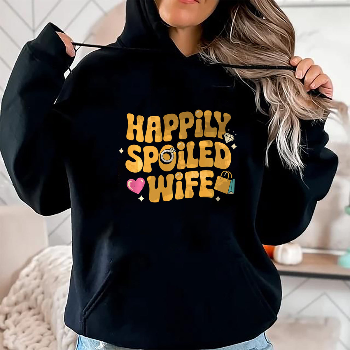 Best Wife Shirt, Wife and Husband Unisex T-Shirt/Hoodie/Sweatshirt HLT00 - Gift for wife T shirt, spoiled wife   Happily Spoiled Wife Spoiled Wife Long Sleeve T-Shirt