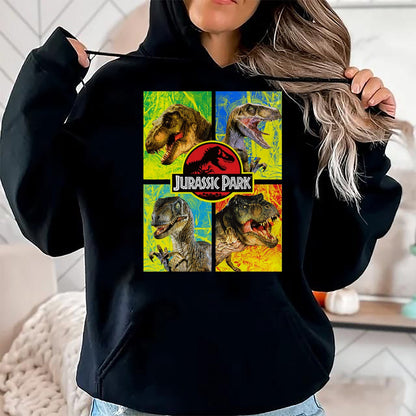 Best Dinosaur Lover Shirt, Funny Dinosaur UnisexT-Shirt/Hoodie/Sweatshirt HLT00 - Jurassic Park Four Different Dinosaur Faces Graphic T-Shirt T-Shirt