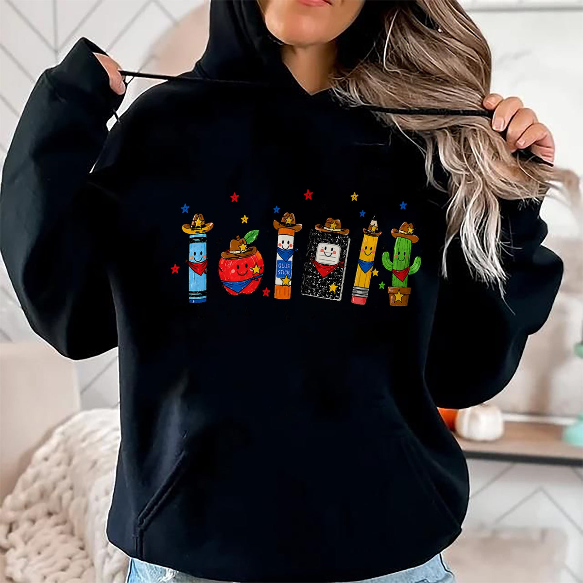 Best Student Shirt, Funny Back To School UnisexT-Shirt/Hoodie/Sweatshirt HLT00 - Western School Supplies Cowboy Teacher Back to School Funny T-Shirt