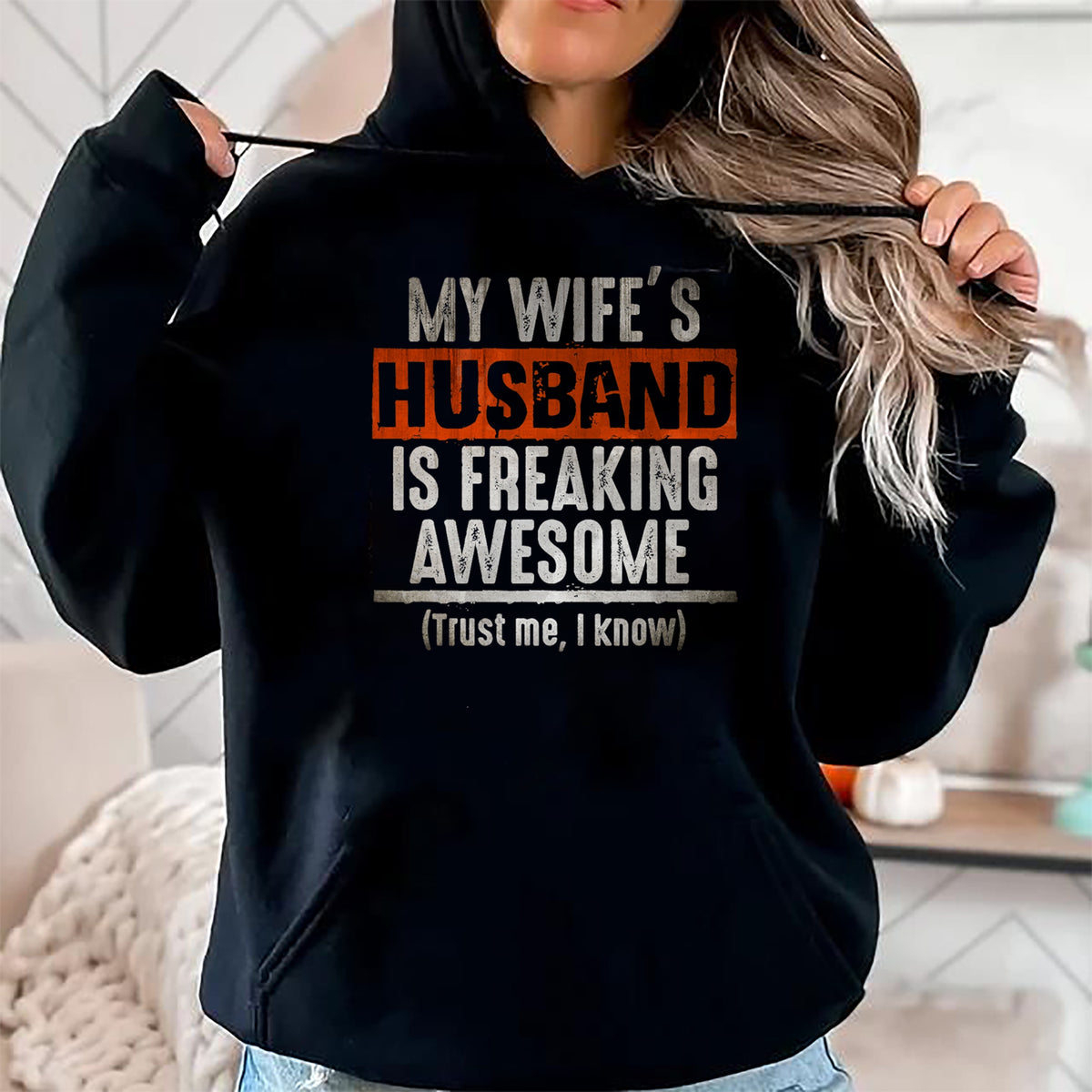 Best Wife Shirt, Wife and Husband Unisex T-Shirt/Hoodie/Sweatshirt HLT00 - My Wife's Husband is Awesome Father's Day T-shirt