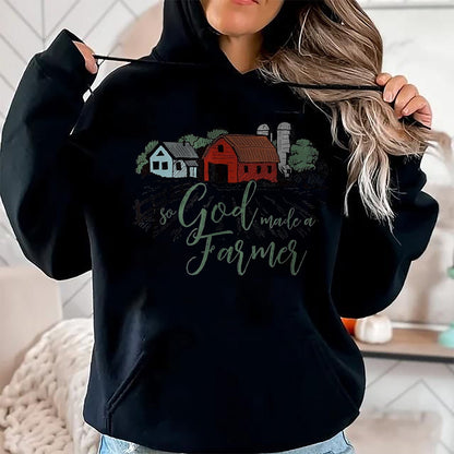 Best Farmer Life Shirt, Funny Farmer UnisexT-Shirt/Hoodie/Sweatshirt HLT00 - So God Made a Farmer tee T-Shirt, Women, Heather Blue, Medium