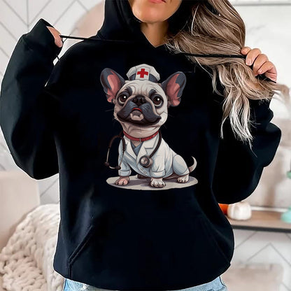 Best Doctor Shirt, Funny Doctor UnisexT-Shirt/Hoodie/Sweatshirt HLT00 - French Bulldog Nurse Dog Doctor Stethoscope T-Shirt