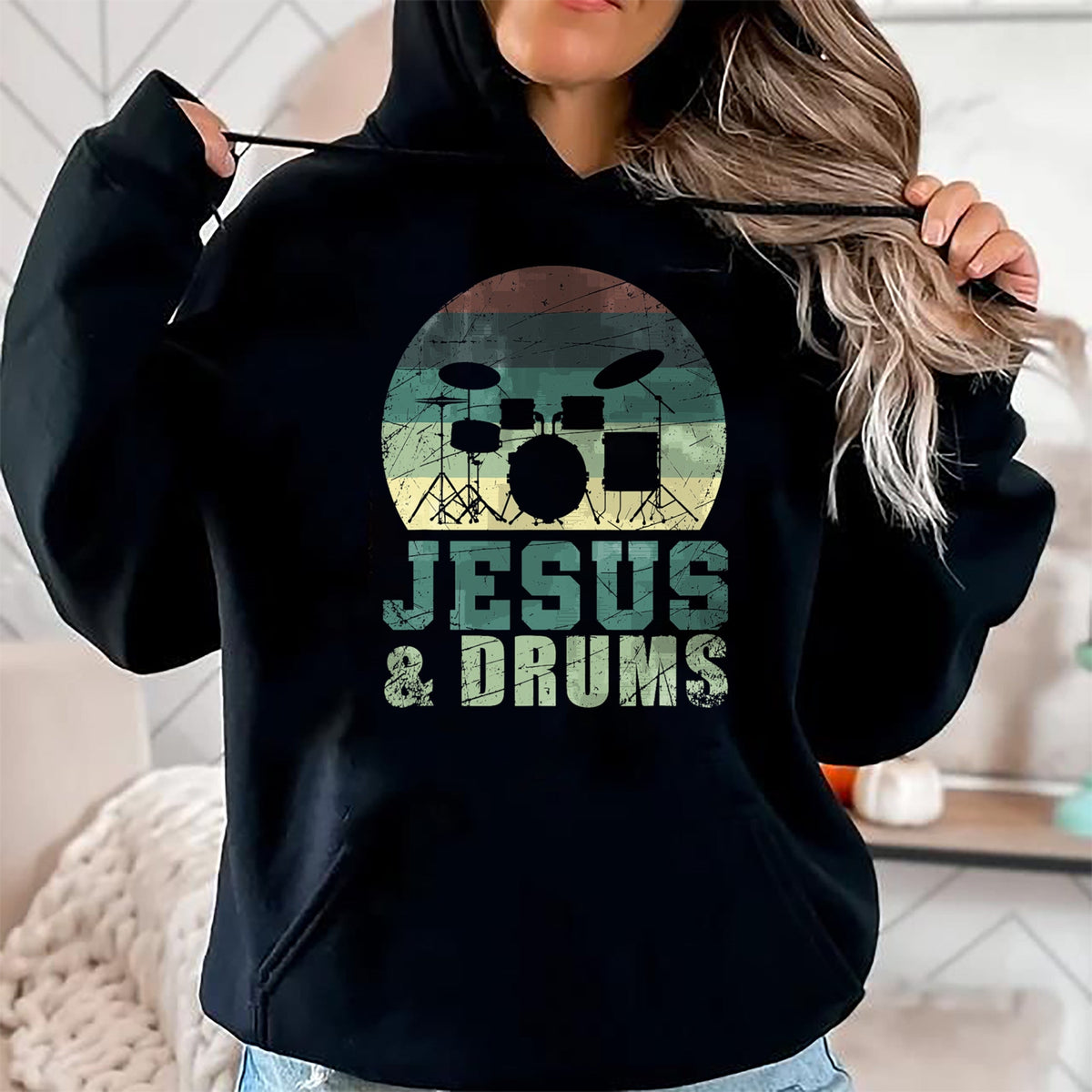 Christian Tee, Christian Faith Unisex T-Shirt/Hoodie/Sweatshirt HLT00 - Drummer Christian Religious Drums Player Gift Jesus T-Shirt