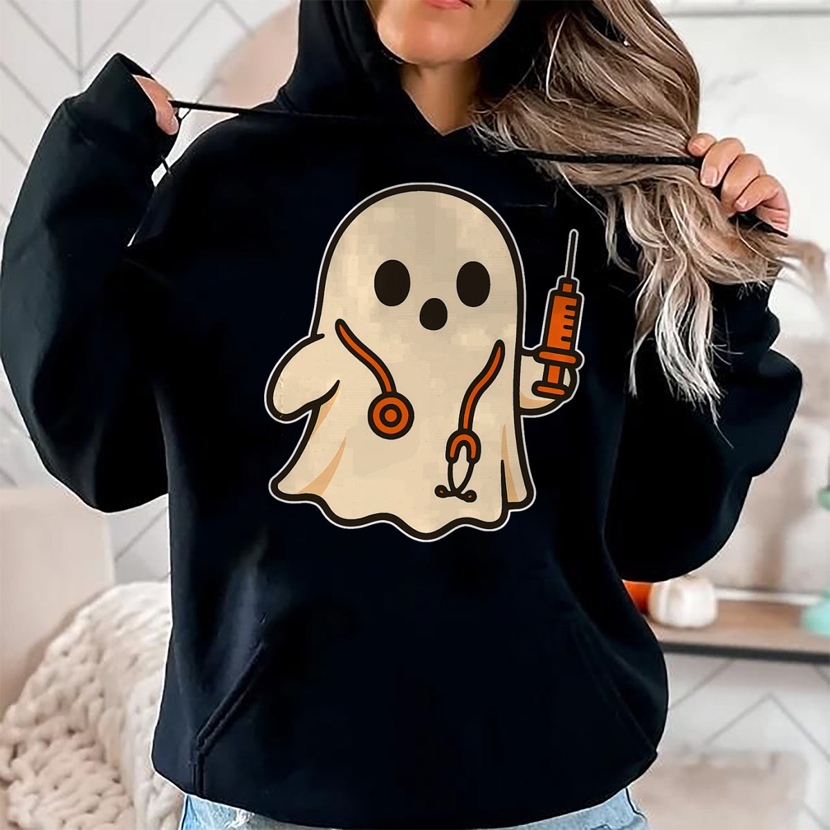 Best Doctor Shirt, Funny Doctor UnisexT-Shirt/Hoodie/Sweatshirt HLT00 - Doctor Ghost with Stethoscope T-Shirt
