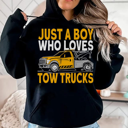 Best Truck Driver Life Shirt, Funny Trucker UnisexT-Shirt/Hoodie/Sweatshirt HLT00 - Just a boy who loves tow trucks tow truck driver T-Shirt