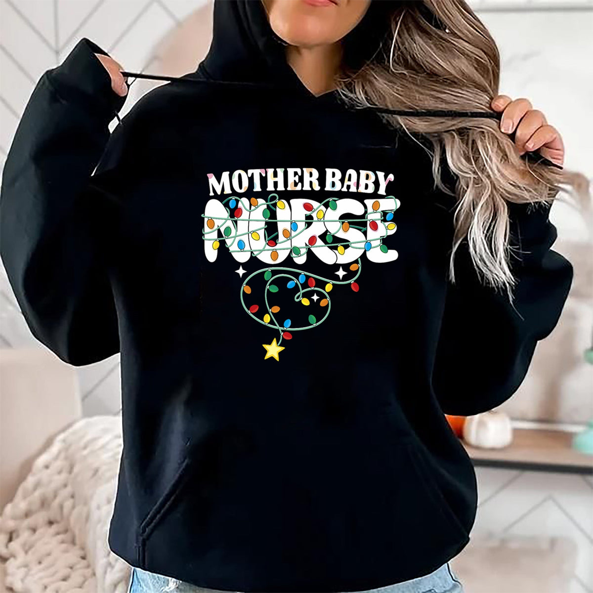 Funny Nurse Shirt, Nurse Unisex T-Shirt/Hoodie/Sweatshirt HLT00 - Mother Baby Nurse Christmas Tree Mom Baby Nurse Xmas Party T-Shirt